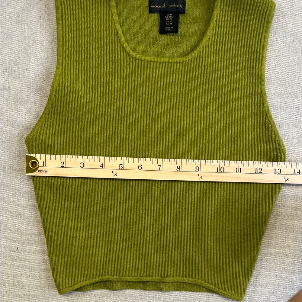 House of Harlow 1960 Olive Green Ribbed Tank - Picture 4 of 8